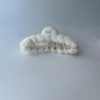 Kẹp tóc càng cua bọc vải nhung lông mềm mịn, búi cao gọn gàng size 10cm màu trắng
