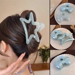 Kẹp tóc càng cua Sao Biển Nơ To xinh phụ kiện thời trang đi du lịch biển caffe check in màu Xanh mint trong